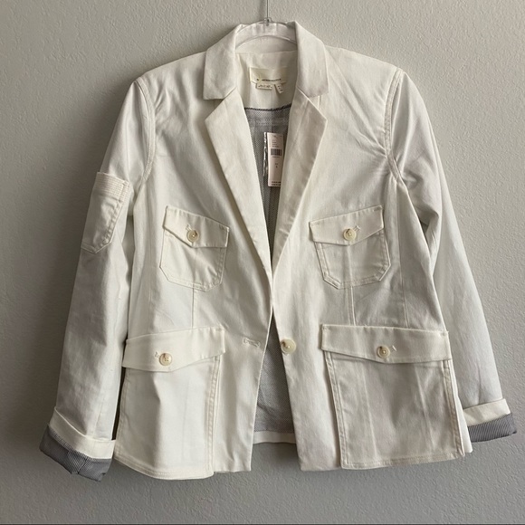 Anthropologie military style white jacket size 6 - Picture 13 of 17